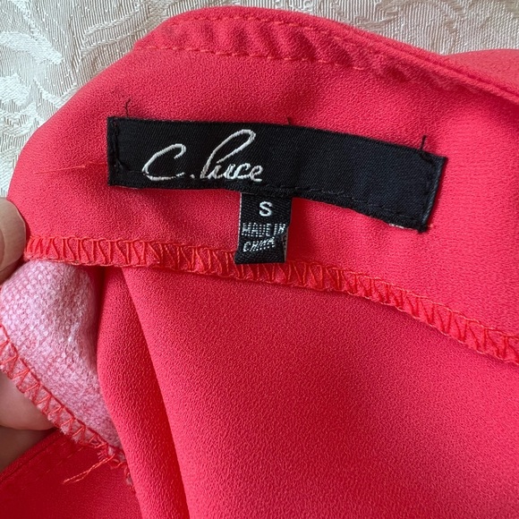 Short party dress with sheer panel. Great pink/black colours. Size small - Picture 4 of 7